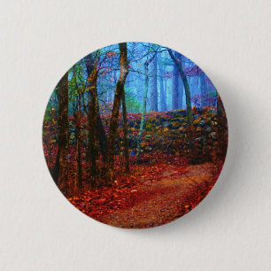 Macaron Rond 5 Cm Cadeaux de peinture à l'huile de forêt de feu et d