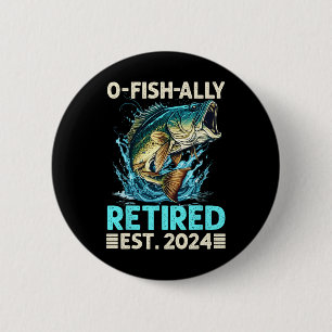 Macaron Rond 5 Cm Cadeaux de retraite drôles de pêche O-fish-ally à