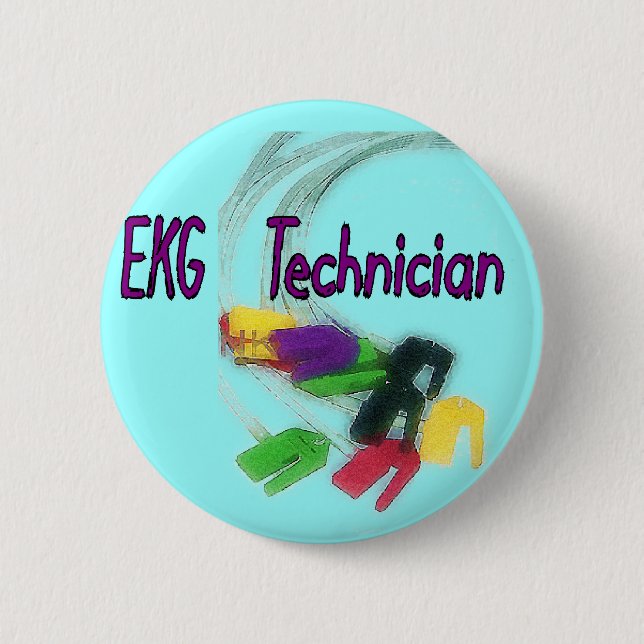 Macaron Rond 5 Cm Cadeaux de technicien d'ECG (Devant)
