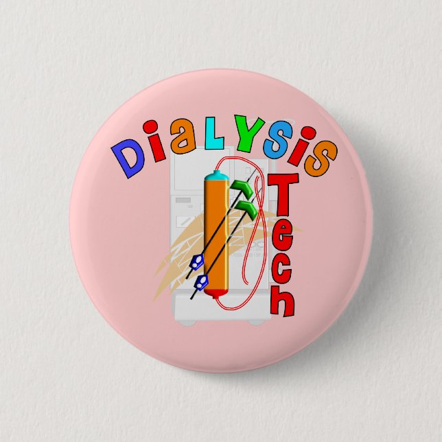 Macaron Rond 5 Cm Cadeaux de technologie de dialyse (Devant)
