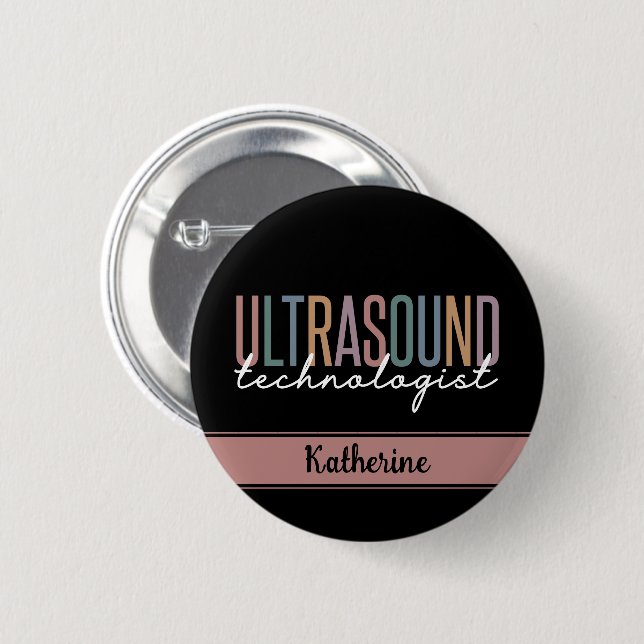 Macaron Rond 5 Cm Cadeaux de technologue d'ultrasons personnalisés (Devant & derrière)