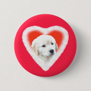 Macaron Rond 5 Cm Cadeaux de Valentine de chiot de golden retriever