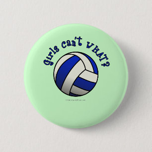 Macaron Rond 5 Cm Cadeaux d'équipe de volley-ball - Bleu
