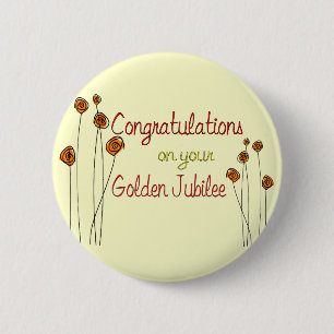 Macaron Rond 5 Cm Cadeaux d'or de jubilé de nonnes (cinquantième