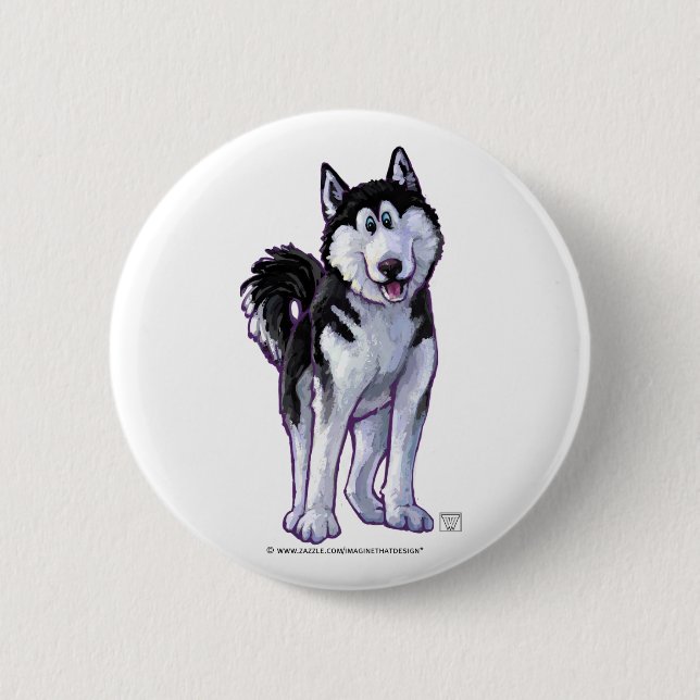 Macaron Rond 5 Cm Cadeaux et accessoires Husky (Devant)