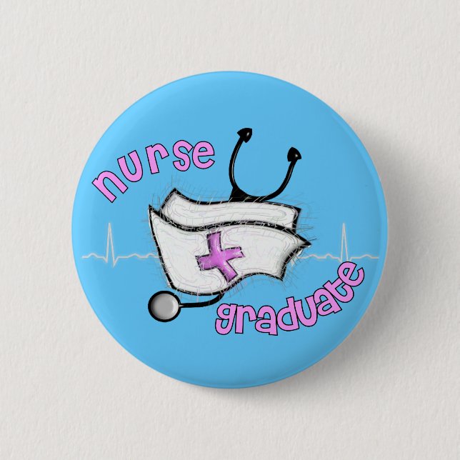 Macaron Rond 5 Cm Cadeaux licenciés d'infirmière (conception de (Devant)
