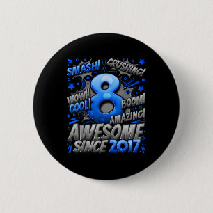Macaron Rond 5 Cm Cadeaux pour garçons de 8 ans pour le 8e anniversa