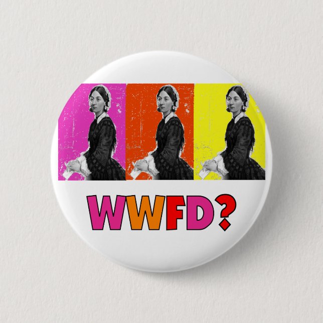 Macaron Rond 5 Cm Cadeaux "WWFD de Florence Nightengale ? " (Devant)