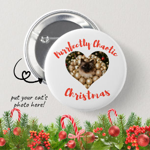Macaron Rond 5 Cm Cadre photo personnalisé pour chat en forme de cœu