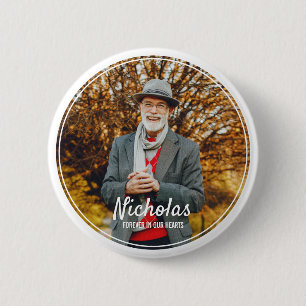 Macaron Rond 5 Cm Cadres modernes Mémorial funéraire photo simple