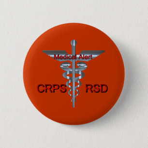 Macaron Rond 5 Cm Caducée argenté vigilant Médicale de CRP RSD