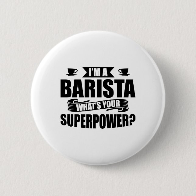 Macaron Rond 5 Cm Café Barista | Baristas Café Cappuccino Cadeau (Devant)