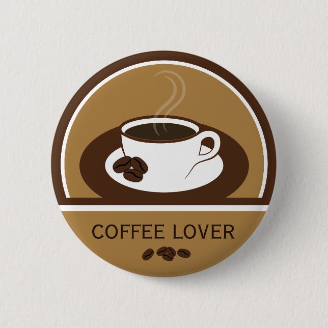 Macaron Rond 5 Cm Café Lover Café Coffee Beans ronds Boutons (Devant)