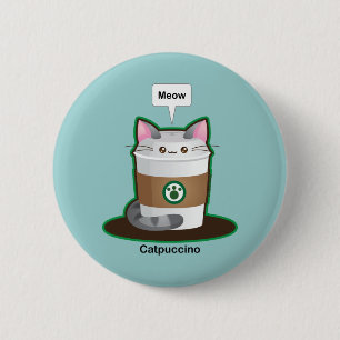 Macaron Rond 5 Cm Café mignon de chat