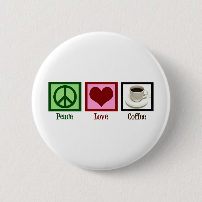 Macaron Rond 5 Cm Café Peace Love (Devant)