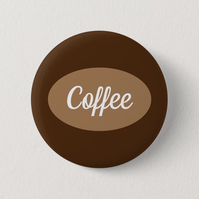 Macaron Rond 5 Cm Café personnalisé en Bouton blanc (Devant)