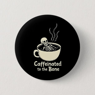 Macaron Rond 5 Cm Caféiné Au Bon Drôle Amateur De Café Squelette