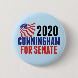 Macaron Rond 5 Cm Cal Cunningham pour le Sénat
