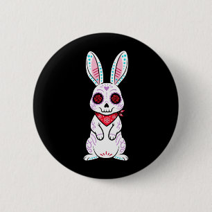 Macaron Rond 5 Cm Calavera Lapin Sugar Skull Jour Des
