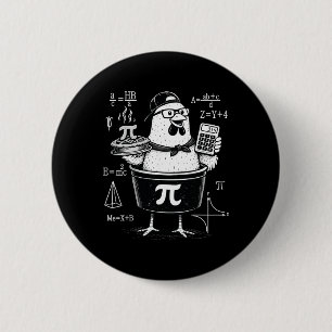 Macaron Rond 5 Cm Calculatrice drôle de poulet tenant un pot Prof de