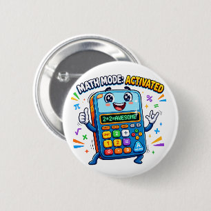 Macaron Rond 5 Cm Calculatrice Mignonne Mode Mathématique Activée Éc