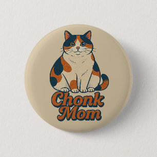Macaron Rond 5 Cm Calico Cat Chonk Maman