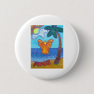 Macaron Rond 5 Cm California Beach Angel