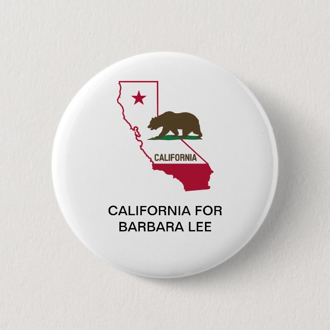 Macaron Rond 5 Cm CALIFORNIA pour Barbara Lee SENATE Button (Devant)