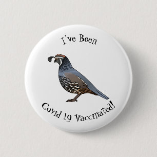 Macaron Rond 5 Cm California quail bird cartoon illustration
