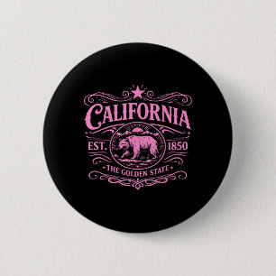 Macaron Rond 5 Cm Californie 1850 Ours Vintage SoCal Norcal Los