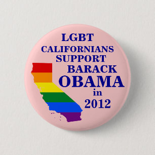 Macaron Rond 5 Cm Californiens de LGBT pour Obama 2012