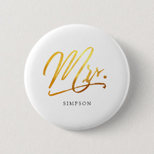 Macaron Rond 5 Cm Calligraphie Or Madame élégante