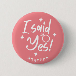 Macaron Rond 5 Cm Calligraphie rose J'ai dit Oui Personnalisée de l