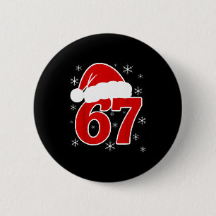 Macaron Rond 5 Cm Calot de Noël de Santa Six Seven 6 7 67 Mème Gen A