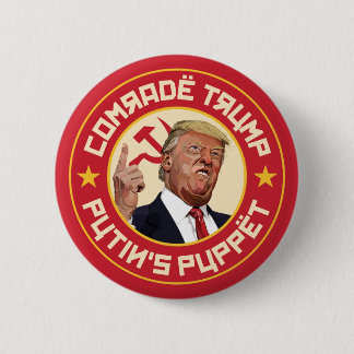 Macaron Rond 5 Cm Camarade Trump : La marionnette de Poutine - Illus