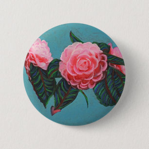 Macaron Rond 5 Cm Camellia Japonica Sky