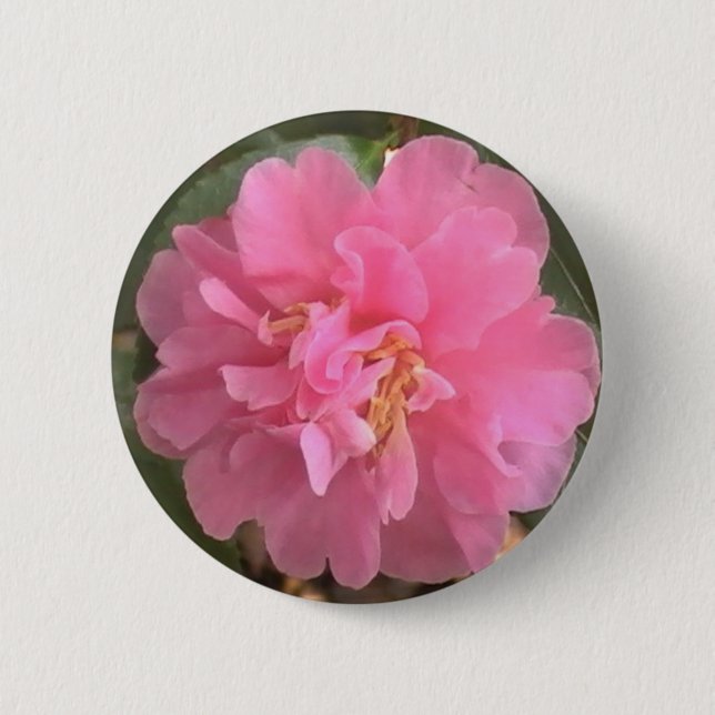 Macaron Rond 5 Cm Camellia rose (Devant)