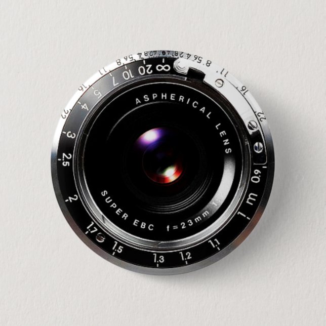 Macaron Rond 5 Cm Caméra de cinéma de la vieille école (Devant)