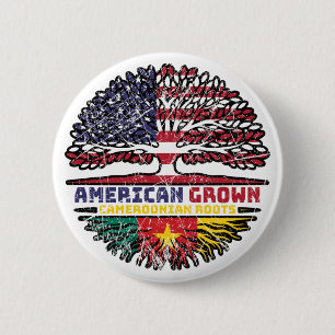 Macaron Rond 5 Cm Cameroun Camerounais US Américain Etats-Unis