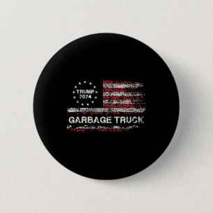 Macaron Rond 5 Cm Camion à ordures - Trump Supporter Garbage Trump 2