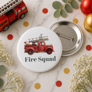 Macaron Rond 5 Cm Camion de pompiers Anniversaire Fête du camion de 