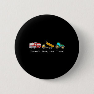 Macaron Rond 5 Cm Camion de pompiers Camion à benne Tracteur Anti Tr