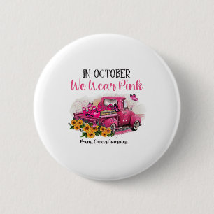 Macaron Rond 5 Cm Camion De Ruban En Octobre Nous Portons Le Cancer