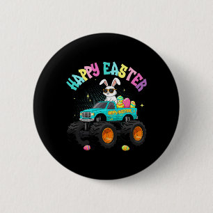 Macaron Rond 5 Cm Camion Monster Bunny Mignonne Joyeux Pâques Pour E