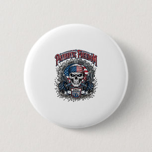 Macaron Rond 5 Cm Camion Monstre Crâne Tout-Terrain Patriotique 1776