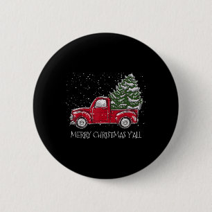 Macaron Rond 5 Cm Camion rouge Noël Noël Noël Noël Vintage Joyeux No
