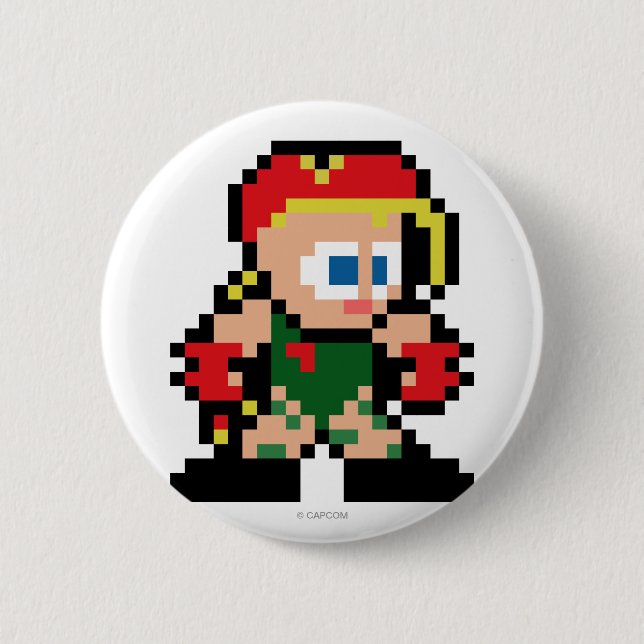 Macaron Rond 5 Cm Cammy à 8 bits (Devant)