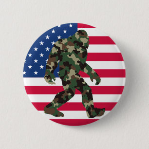 Macaron Rond 5 Cm Camo Bigfoot Sasquatch