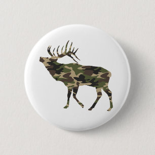 Macaron Rond 5 Cm Camo Cerf Élaphant