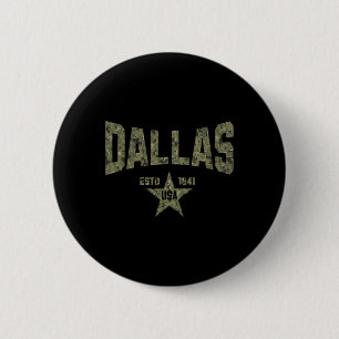 Macaron Rond 5 Cm Camo Souvenir États-Unis étoile Dallas Texas
